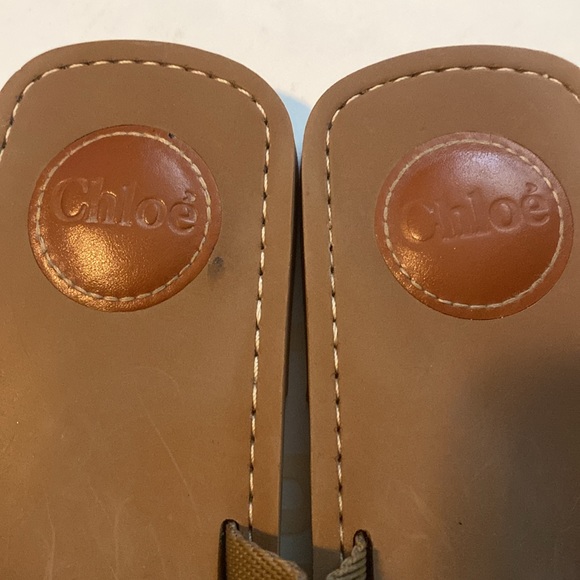 Chloe | Brown Woody Logo Slide Sandals - Picture 8 of 10